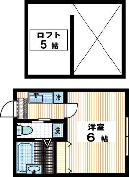 リバーサニー(1K/2階)の間取り写真