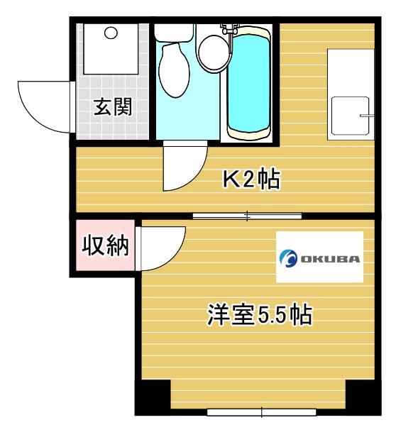 三晃ビルI(1K/3階)の間取り写真