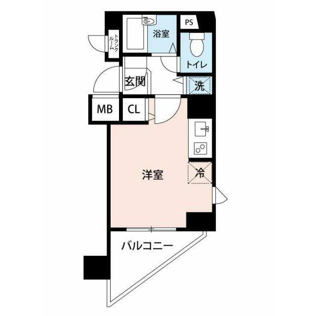 ガラステージ五反田(ワンルーム/4階)の間取り写真