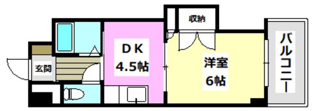正雀グランドハイツ北(1DK/2階)の間取り写真