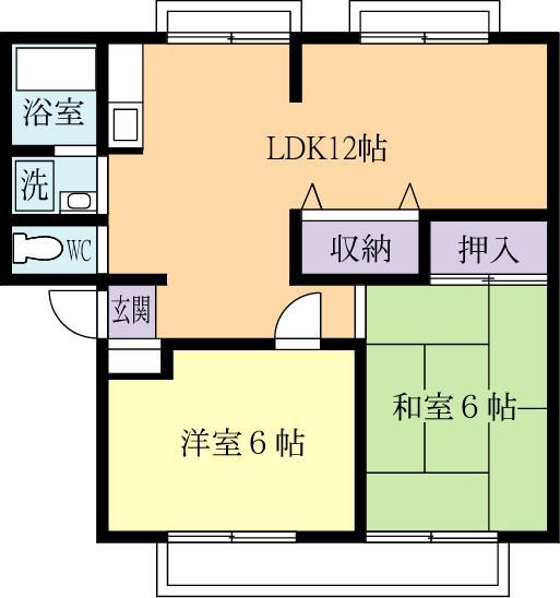 マイステージ1番館(2LDK/1階)の間取り写真