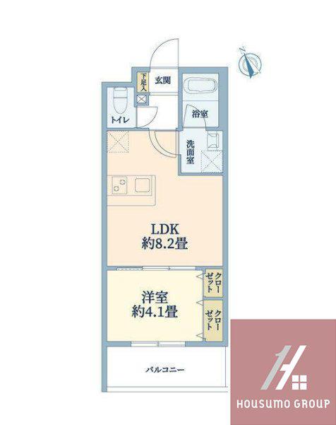 ウェルスクエア万代東(1LDK/2階)の間取り写真