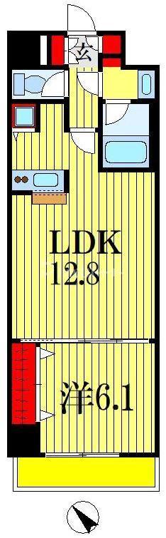 KDX千葉中央レジデンス(1LDK/11階)の間取り写真