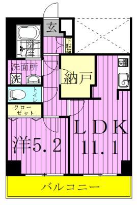 アーバンレックス西新井Ⅲ(1LDK/1階)の間取り写真