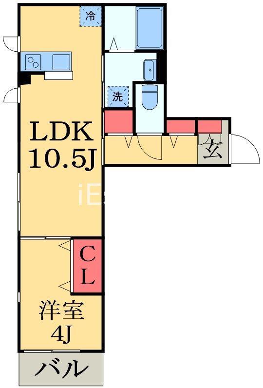 ポラリス(1LDK/1階)の間取り写真