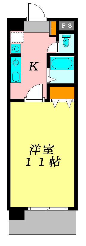 クイーン509(1K/3階)の間取り写真