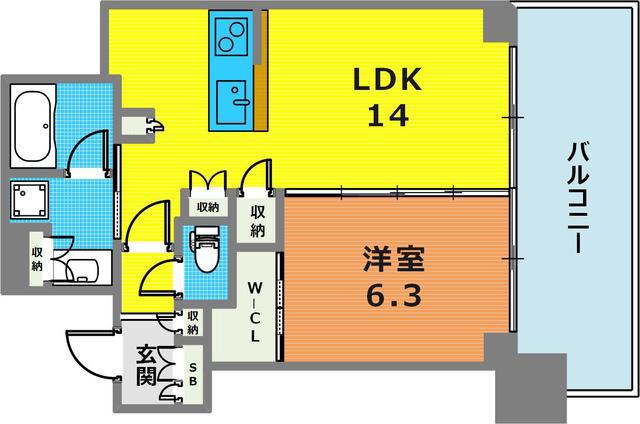 ベイシティタワーズ神戸ウエスト(1LDK/24階)の間取り写真