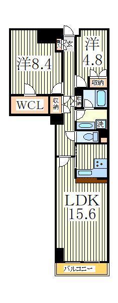 アルス北柏(2LDK/4階)の間取り写真