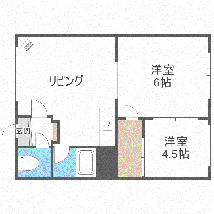 ひまわりハイツ(2DK/2階)の間取り写真