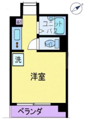 エルウイング立川二番館(1K/2階)の間取り写真