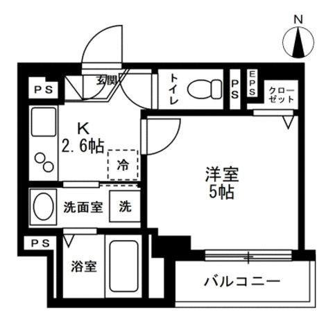 ロージイ赤羽(1K/4階)の間取り写真