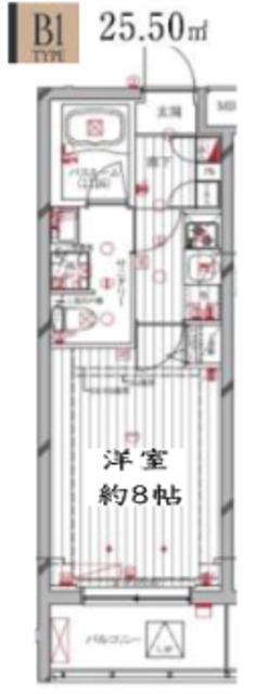 REGALIZ洗足池(1K/3階)の間取り写真