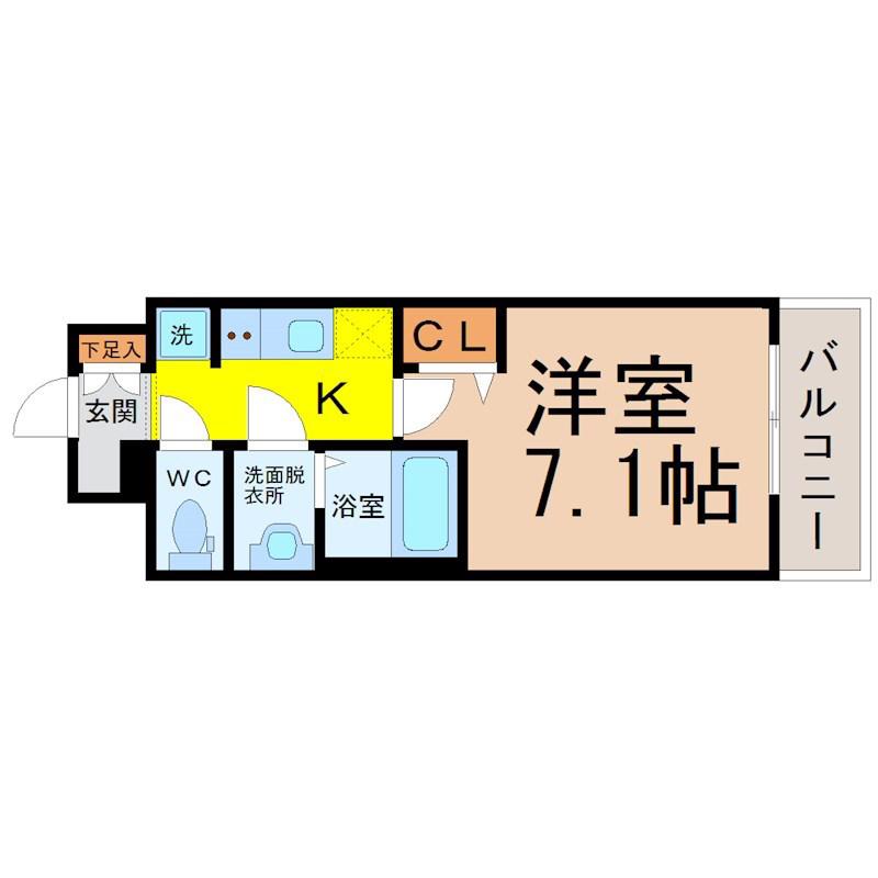 プレサンス上前津エレスタ(1K/14階)の間取り写真