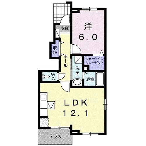 サンライズ・F A(1LDK/1階)の間取り写真