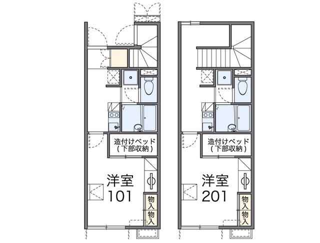レオパレスカルミア住吉 B(1K/2階)の間取り写真