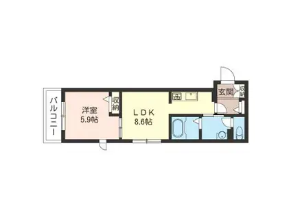 ラ・プレス駒込(1LDK/1階)の間取り写真