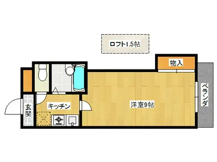 シティプラザ戸畑(1K/2階)の間取り写真