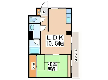 サンシモヤマ(1LDK/4階)の間取り写真