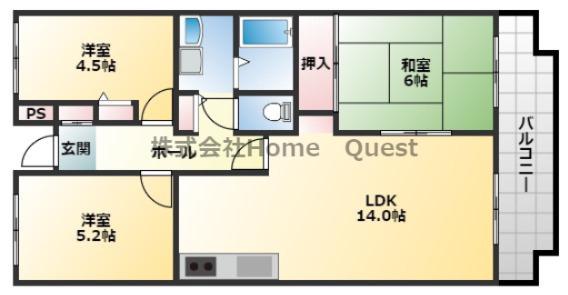 サニーコート青山(3LDK/3階)の間取り写真