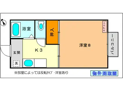 グレースプラザ(1K/1階)の間取り写真