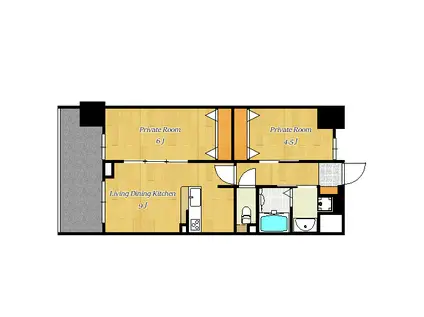 LE CONFORT(2LDK/2階)の間取り写真