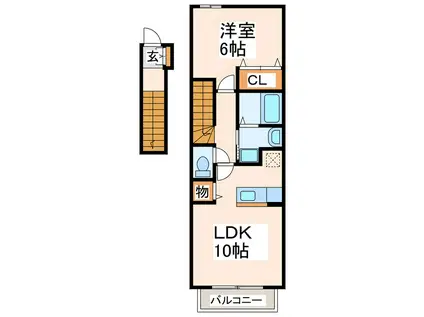 バンブ-フォレスタ-(1LDK/2階)の間取り写真
