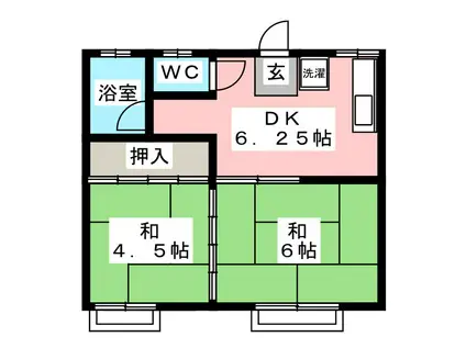 飯田コーポ(2DK/3階)の間取り写真