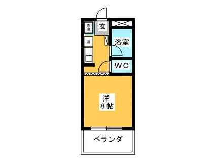 横井ビル(ワンルーム/4階)の間取り写真