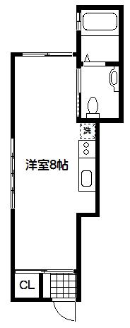 ヴィラセコンディ(ワンルーム/2階)の間取り写真