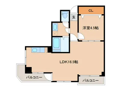 サンコーポ中駒ビル(1LDK/7階)の間取り写真