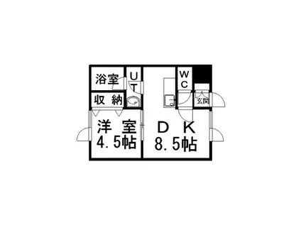 メゾンシエルブウル(1DK/2階)の間取り写真