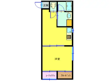 エーライフ町村(1DK/1階)の間取り写真
