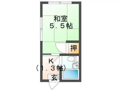 セントラル宮崎(1K/2階)の間取り写真