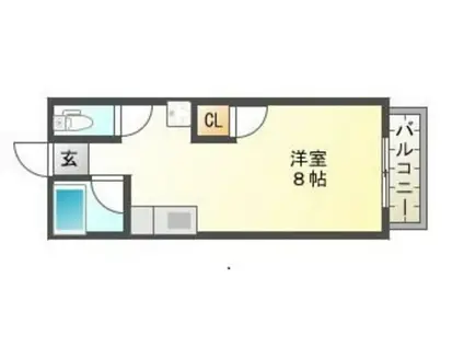 ソレイユK(ワンルーム/3階)の間取り写真