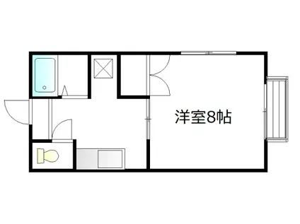 七塚ハイツC(1K/2階)の間取り写真