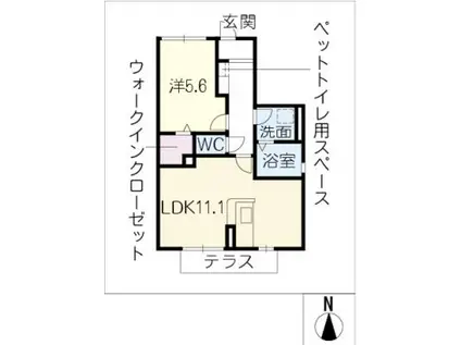 アーバンコート宮崎通イースト(1LDK/1階)の間取り写真