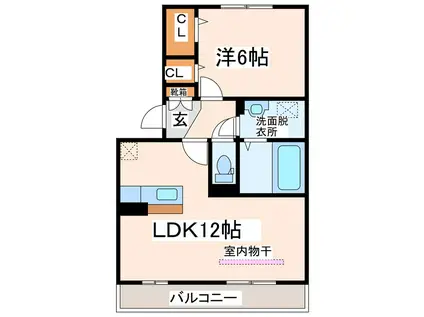 セジュール・マイS(1LDK/3階)の間取り写真