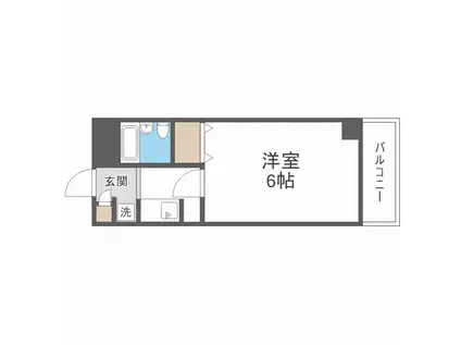 サンライズ 野田阪神(1K/2階)の間取り写真