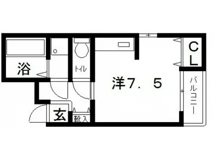 サンライズアビコ(ワンルーム/1階)の間取り写真