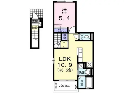 メゾン・ド・α(1LDK/2階)の間取り写真