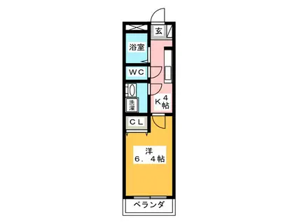 プチ・コンフォール(1K/1階)の間取り写真