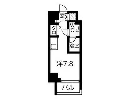 スパシエロッサ横浜吉野町(ワンルーム/6階)の間取り写真