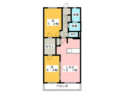 ＪＲ東海道本線 静岡駅 バス乗車時間：15分 最寄りバス停で下車 徒歩1分 3階建 築8年(2LDK/3階)の間取り写真