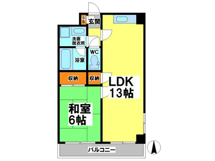 K`Sハウス(1LDK/1階)の間取り写真