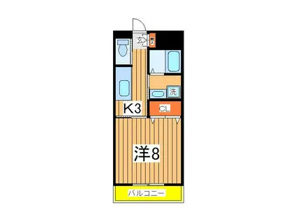 フォアサイトYUKI(1K/2階)の間取り写真