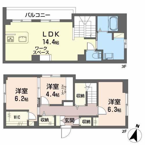シャーメゾンプレミア鐙 205(3LDK/2階)の間取り写真
