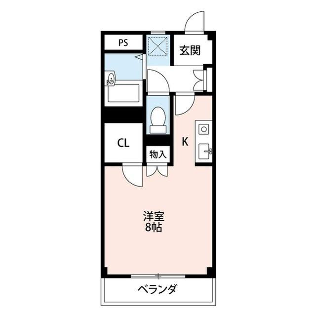 ユウキハウス・寿(ワンルーム/3階)の間取り写真