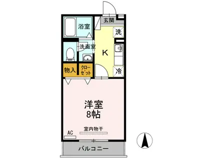 コーポポテト(1K/1階)の間取り写真