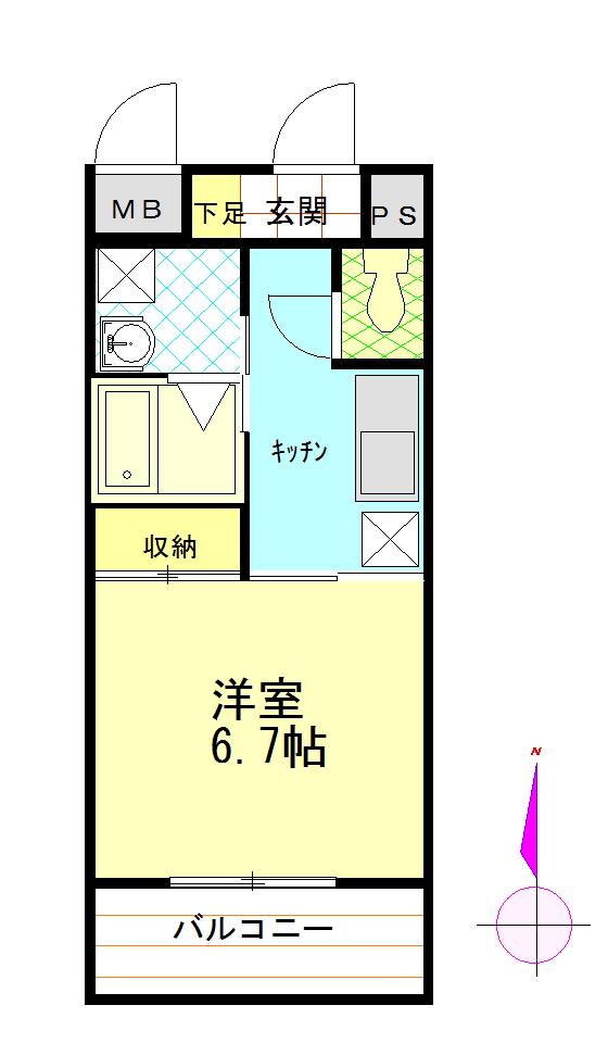 アラ ヴェルデ金町(1K/3階)の間取り写真