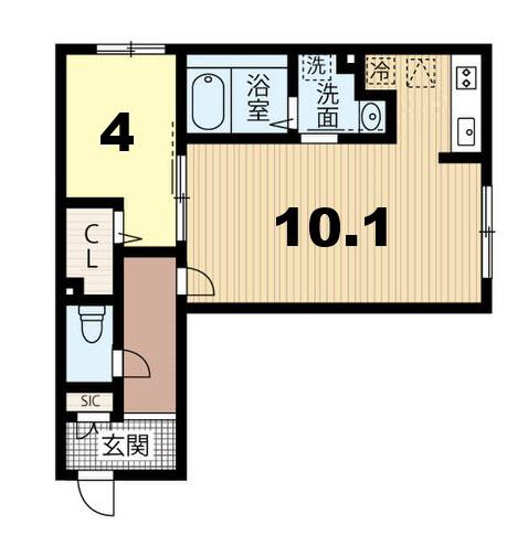 LA CONFORTO厚別(1LDK/4階)の間取り写真